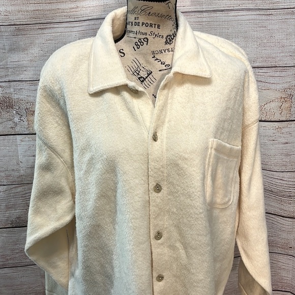 Vintage Chico’s Design Sherpa Shirt NWT Long Sleeve Button Down Natural Size XL - Picture 2 of 9
